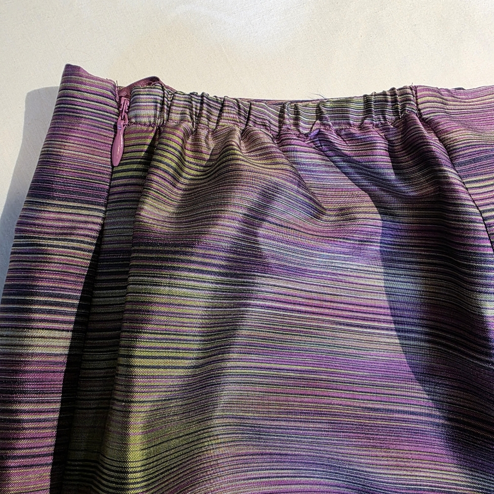 Vintage Y2K Silk Striped Due Per Due Cropped Pants High Waist Shimmery EUC 20W - Picture 7 of 13